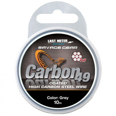 Повідковий матеріал Savage Gear Carbon49 Steelwire 10m 0.48mm 11kg Grey