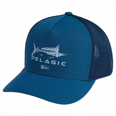 Кепка Pelagic Echo Gyotaku Performance Trucker smokey blue