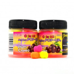 Бойли плаваючі Grandcarp Amino Pop-Up ColorMix Plum (Слива) 10x8mm 50шт (PUP613)