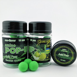 Бойлы Grandcarp Amino Pop-UPs one-flavor Acid Pear (Кислая груша) 14mm 20 шт (PUP051)