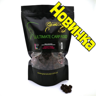 Бойли прикормочнi варенi Grandcarp Tactic Shrimp, Spice (Креветка, Спеції) 12х10mm 1kg (BFC241)