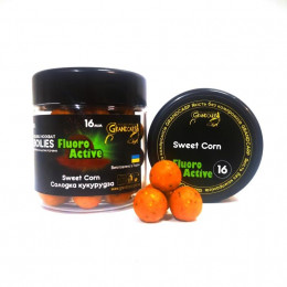 Бойли насадочні розчинні Grandcarp Green Флюоро актив Sweetcorn (Солодка кукурудза) 16mm 100г (BBF038)