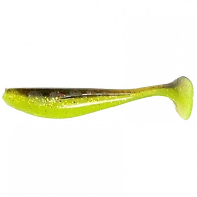 Виброхвост FishUP Wizzle Shad 5 #203 - Green Pumpkin/Flo Chartreuse 4шт