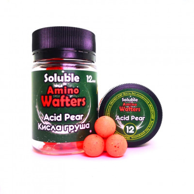 Бойли розчиннi плаваючі Grandcarp Soluble Amino Wafters Acid Pear (Кислая груша) 12mm 30шт (WBS011)