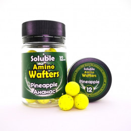 Бойли розчиннi плаваючі Grandcarp Soluble Amino Wafters Pineapple (Ананас) 12mm 30шт (WBS012)