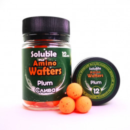 Бойли розчиннi плаваючі Grandcarp Soluble Amino Wafters Plum (Слива) 12mm 30шт (WBS013)