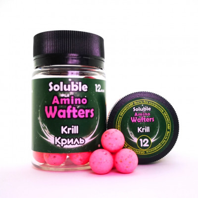 Бойли розчиннi плаваючі Grandcarp Soluble Amino Wafters Krill (Криль) 12mm 30шт (WBS016)