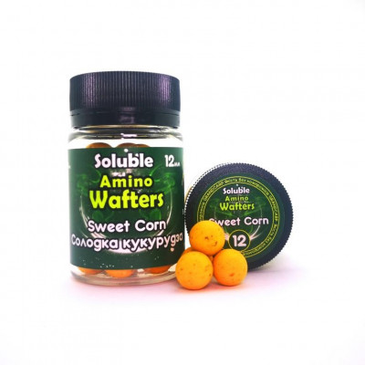 Бойли розчиннi плаваючі Grandcarp Soluble Amino Wafters Sweetcorn (Солодка кукурудза) 12mm 30шт (WBS017)