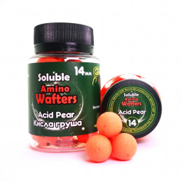 Бойли розчиннi плаваючі Grandcarp Soluble Amino Wafters Acid Pear (Кисла груша) 14mm 30шт (WBS021)