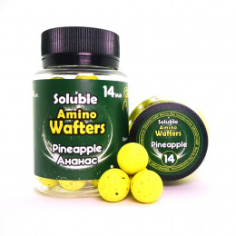 Бойли розчиннi плаваючі Grandcarp Soluble Amino Wafters Pineapple (Ананас) 14mm 30шт (WBS022)