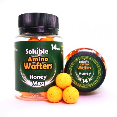 Бойли розчиннi плаваючі Grandcarp Soluble Amino Wafters Honey (Мед) 14mm 30шт (WBS024)