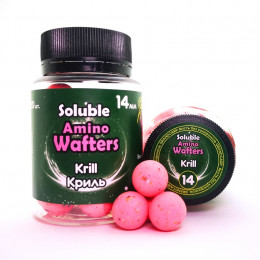 Бойли розчиннi плаваючі Grandcarp Soluble Amino Wafters Krill (Криль) 14mm 30шт (WBS026)