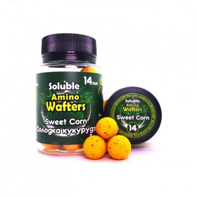 Бойли розчиннi плаваючі Grandcarp Soluble Amino Wafters Sweetcorn (Солодка кукурудза) 14mm 30шт (WBS027)