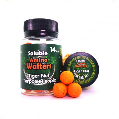 Бойли розчиннi плаваючі Grandcarp Soluble Amino Wafters Tiger Nut (Тигровий горіх) 14mm 30шт (WBS028)