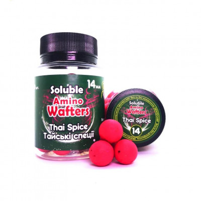 Бойли розчиннi плаваючі Grandcarp Soluble Amino Wafters Thai Spice (Тайські спеції) 14mm 30шт (WBS030)