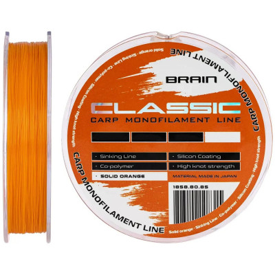 Волосінь Brain Classic Carp Line (solid orange) 150m 0.30mm 20lb 8.8kg