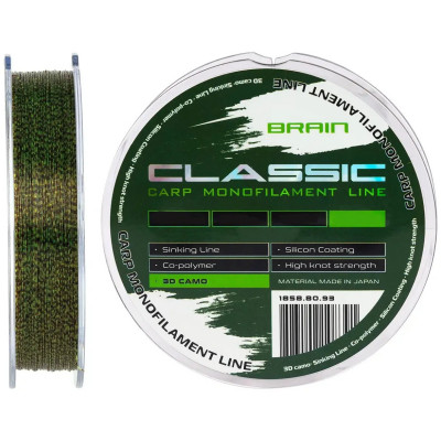 Волосінь Brain Classic Carp Line 3D (camo) 300m 0.35mm 25lb 10.7kg