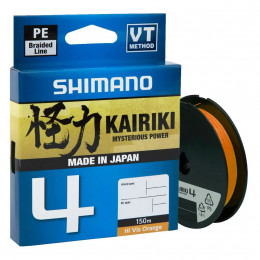 Шнур Shimano Kairiki 4 PE (Hi-Vis Orange) 150m 0.06mm 4.4kg