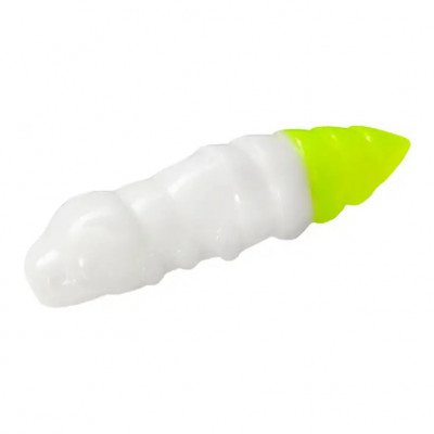 Личинка FishUP Pupa 1.2 cheese taste #131 - White/Hot Chartreuse 10шт