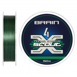 Шнур Brain Scout 4X 150m (deep green) 0.10mm 5.8kg