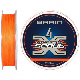 Шнур Brain Scout 4X 150m (fluoro Orange) 0.08mm 4.4kg