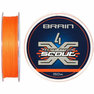 Шнур Brain Scout 4X 150m (fluoro Orange) 0.10mm 5.8kg