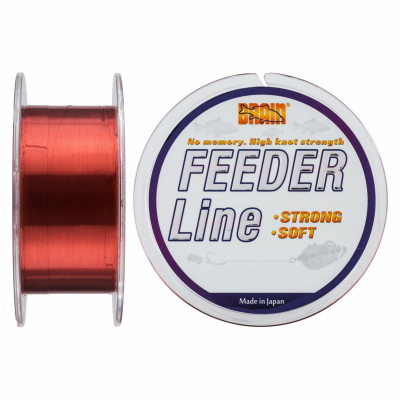 Леска Brain Feeder 300m 0.223mm #1.7, 4.3kg, 9.5lb, copper