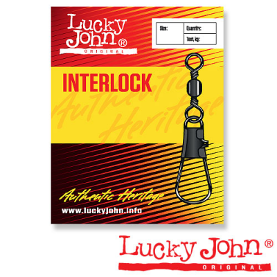 Lucky John INTERLOCK Вертлюжок-застёжка 35кг (5001-003)