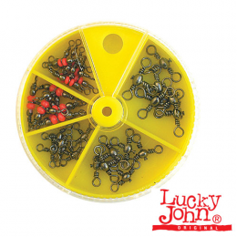 Lucky John Набор Вертлюжков трёхсторонних CROSLINE SWIVEL BLACK (5008-999)