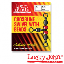 Lucky John CROSLINE SWIVEL Вертлюжок трёхсторонний с бусинкой (5027-010)