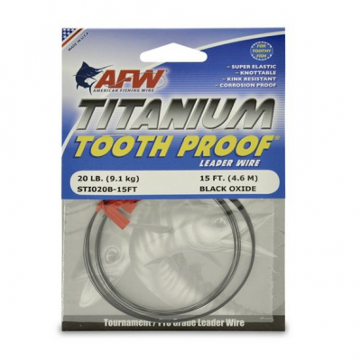 Поводковый материал AFW TITANIUM TOOTHPROOF AMBEROXIDE 15 LB, 1000футов/305м, титановый