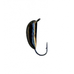 Мормишка Lucky John Банан ризький з петелькою 4mm 1.35g 5шт чорна (LJ11040-02)
