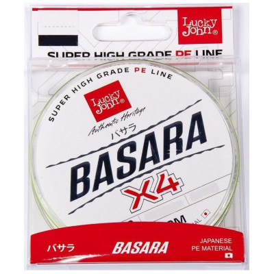 Шнур Lucky John Basara Light Green Х4 150m #0.8/0.132mm 6.9kg (LJ4100-013)