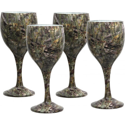 Riversedge Camo Wine Glasses листья, Набор бокалов для вина 4 шт., 235 мл