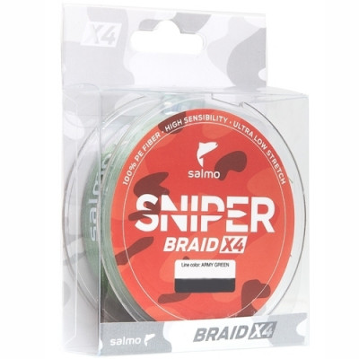 Шнур Salmo Sniper Braid Army Green X4 120m 0.203mm 9.98kg (4926-020)